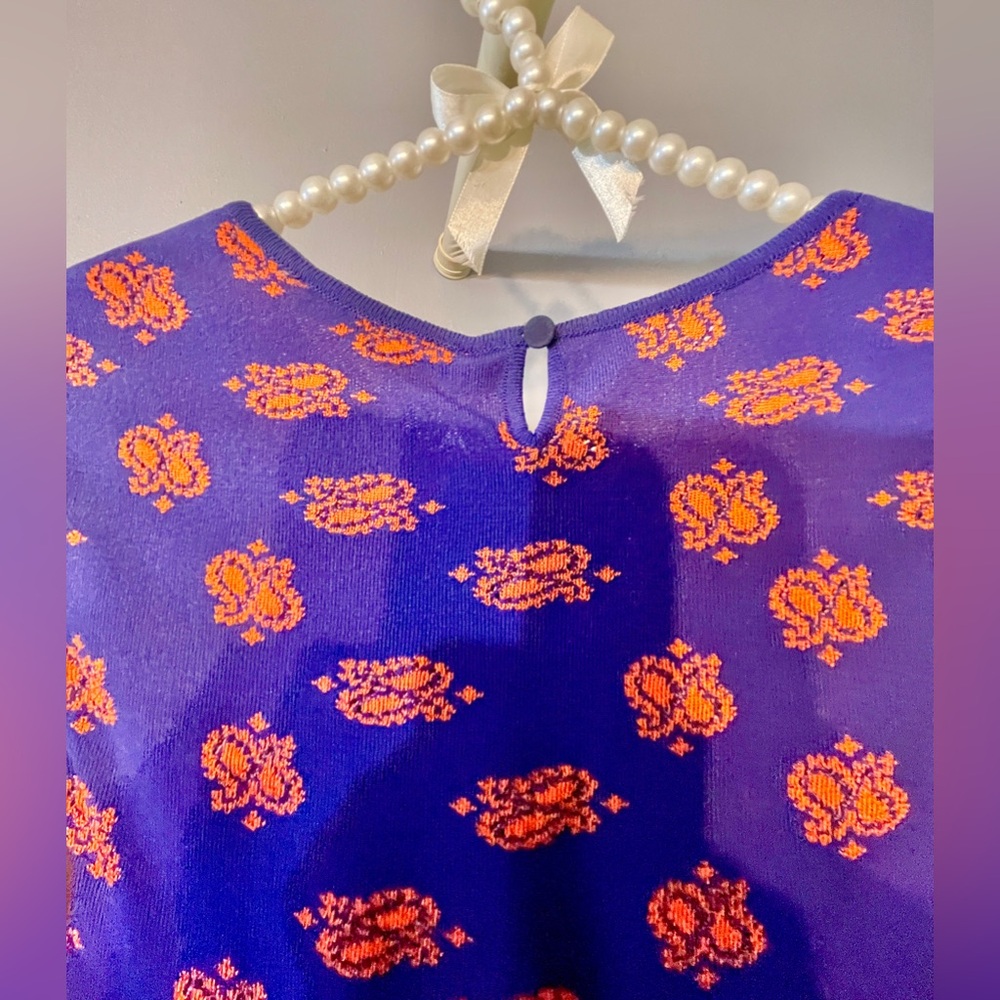 Robert Carvalli $1150. NWT Stunning Top Sz EU 38 Royal Blue & Burnt Orange - Picture 9 of 16